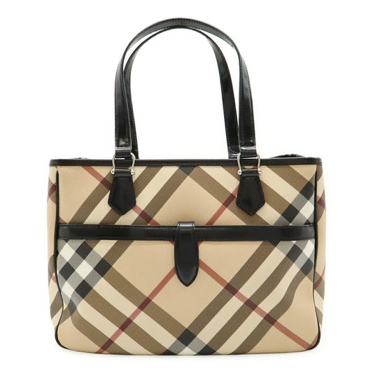 Burberry Beige Black Bordeaux Pvc Patent Leather Shoulder Bag Tote Bag ( )