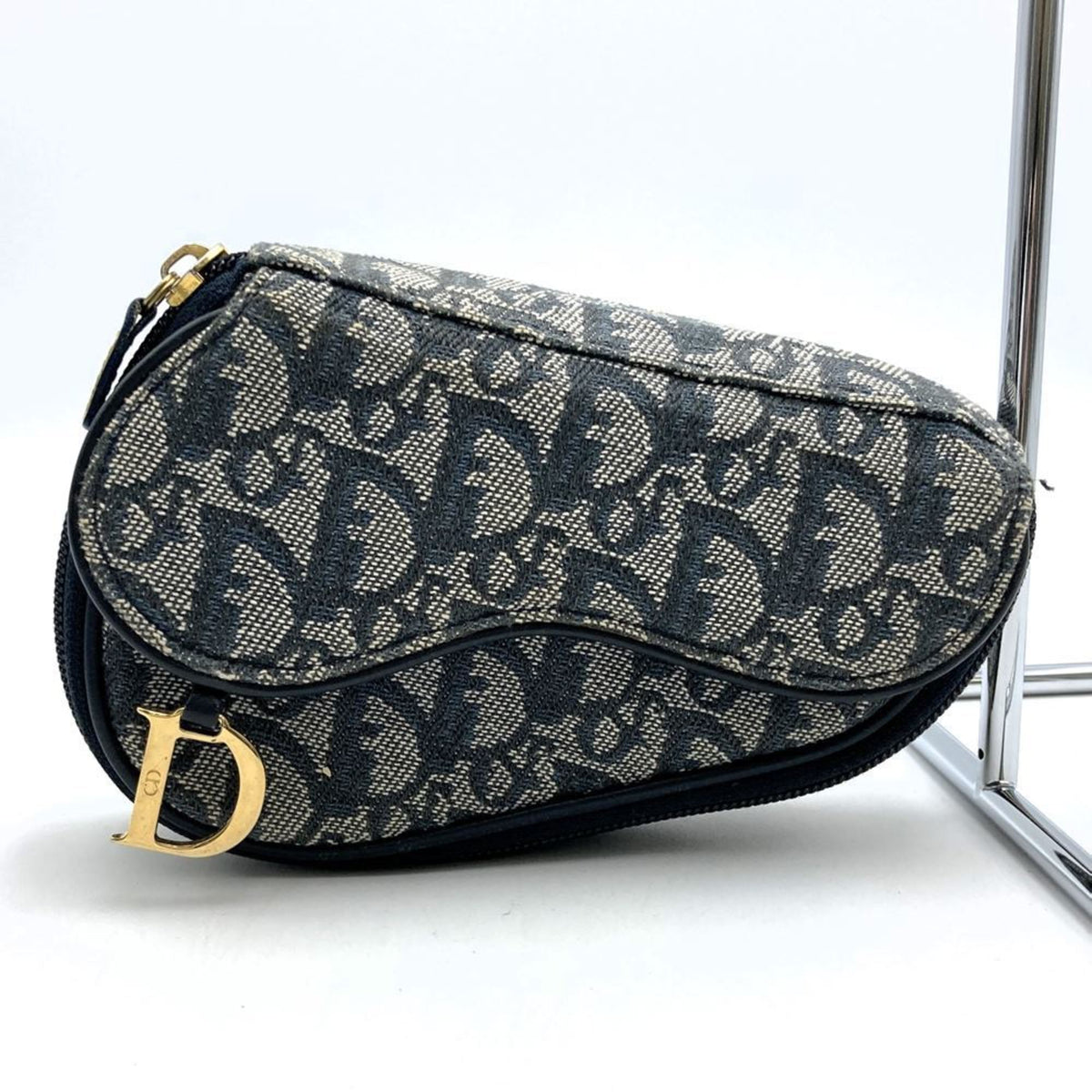 Christian Dior Navy Canvas Pouch Rovelle Bags