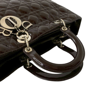 Christian Dior Brown Patent Leather Handbag Shoulder Bag Rovelle Bags