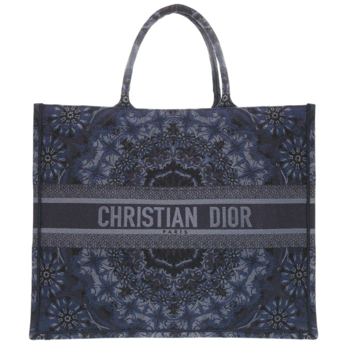 Christian Dior Navy Canvas Tote Bag Canvas Rovelle Bags