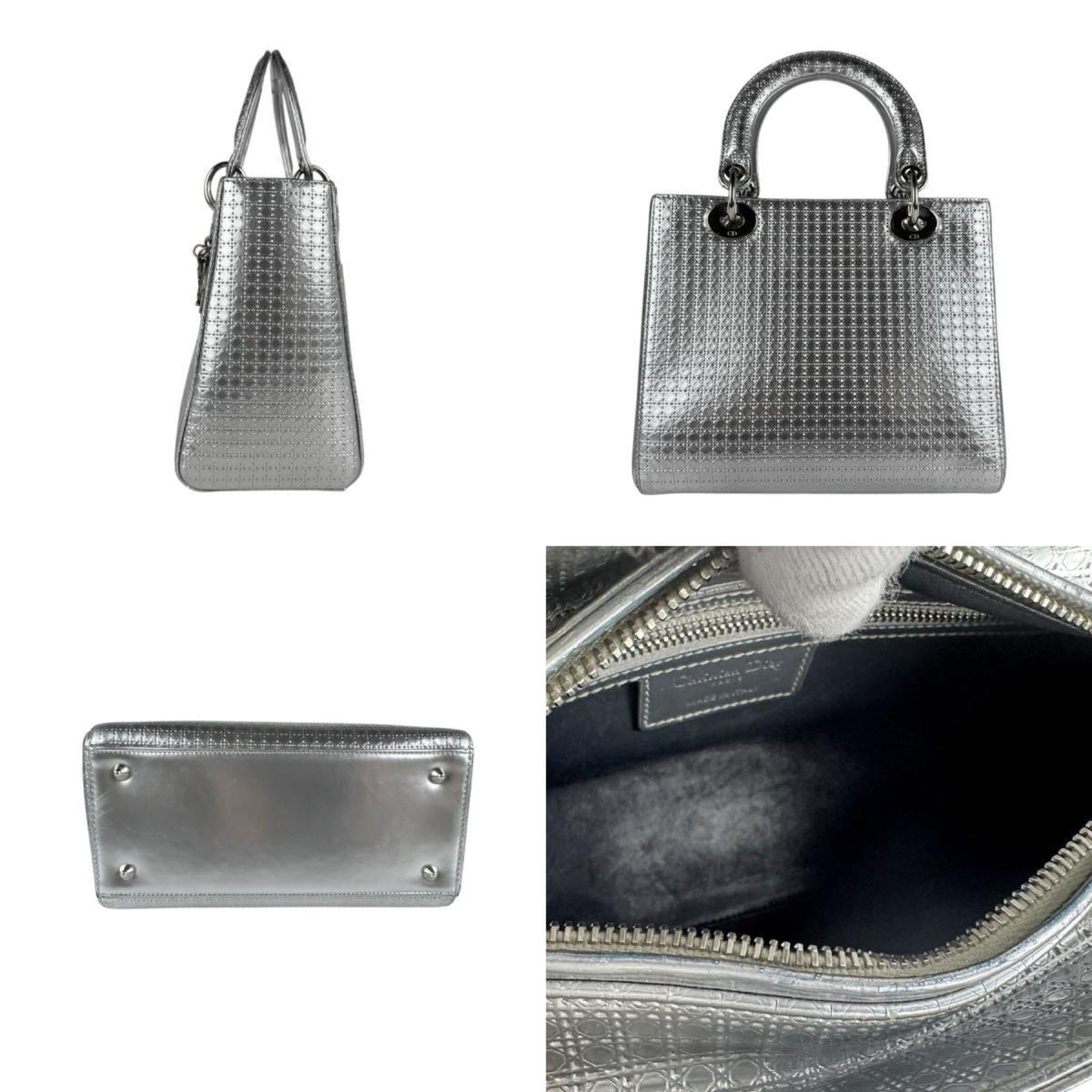 Christian Dior Silver Leather Handbag Shoulder Bag Style 2 Rovelle Bags