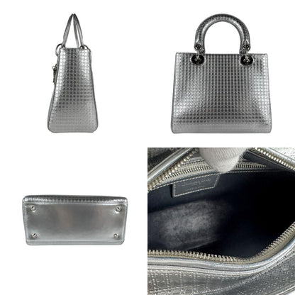 Christian Dior Silver Leather Handbag Shoulder Bag Style 2 Rovelle Bags