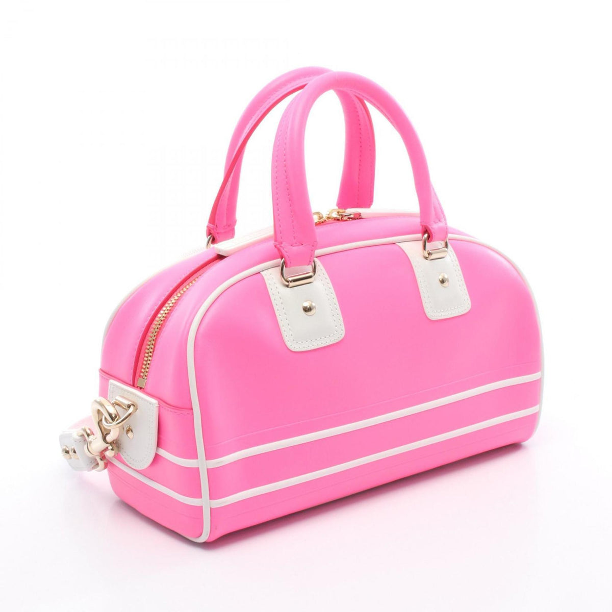 Christian Dior Pink White Leather Handbag Leather Rovelle Bags
