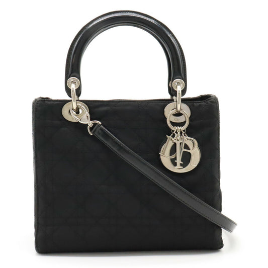 Christian Dior Lady Dior Black Nylon Handbag Shoulder Bag Rovelle Bags