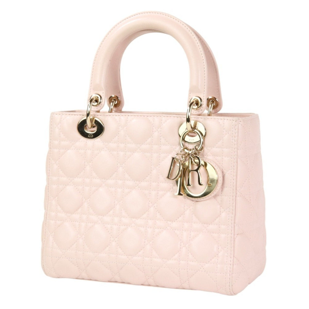 Christian Dior Lady Dior Pink Leather Handbag Shoulder Bag Leather Rovelle Bags