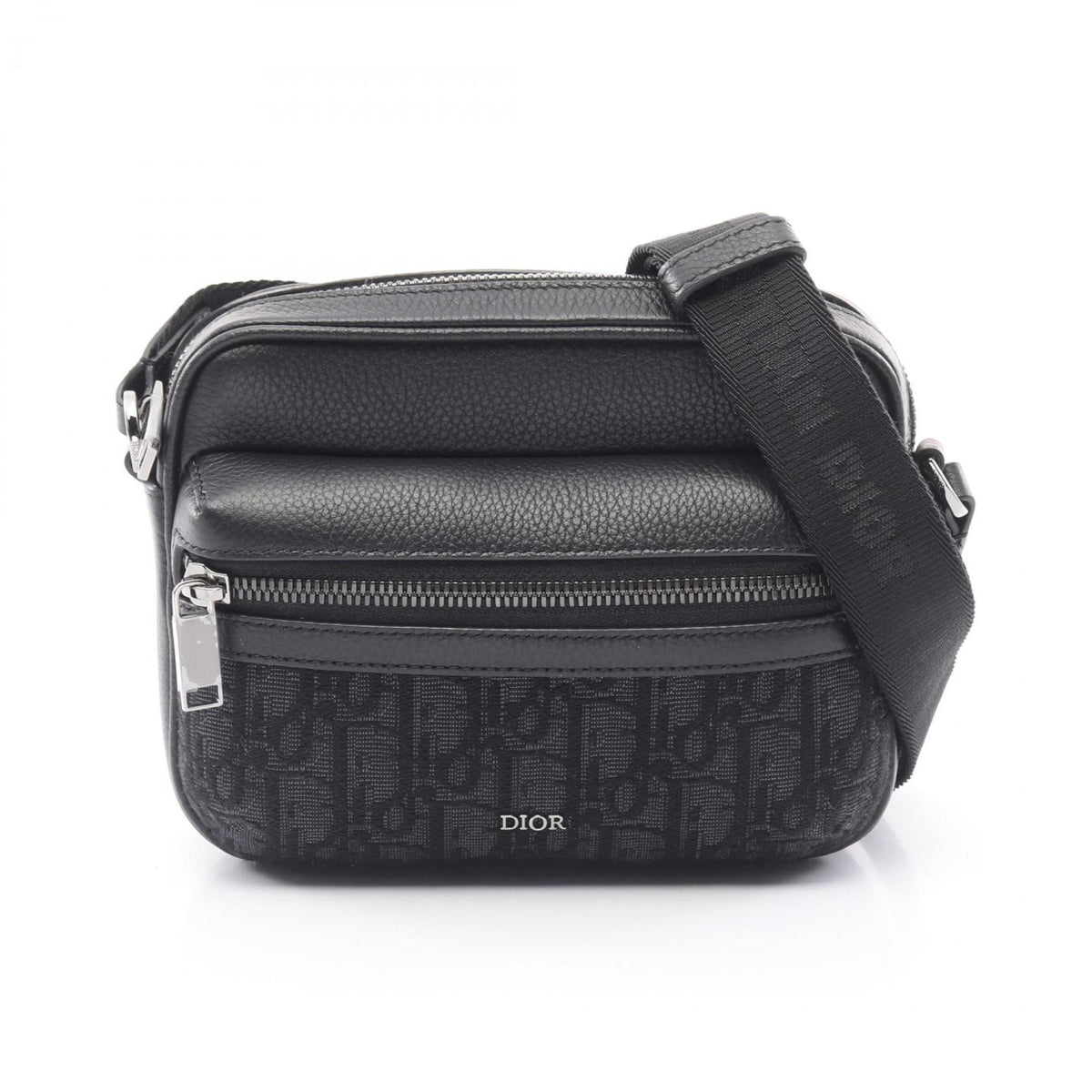 Christian Dior Black Canvas Leather Messenger Bag Shoulder Bag Rovelle Bags