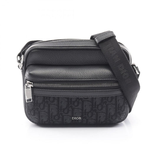 Christian Dior Black Canvas Leather Messenger Bag Shoulder Bag Rovelle Bags