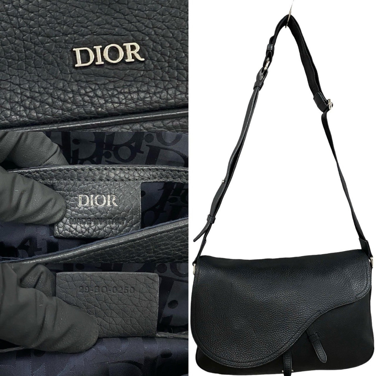 Christian Dior Black Leather Shoulder Bag Style 23 Rovelle Bags