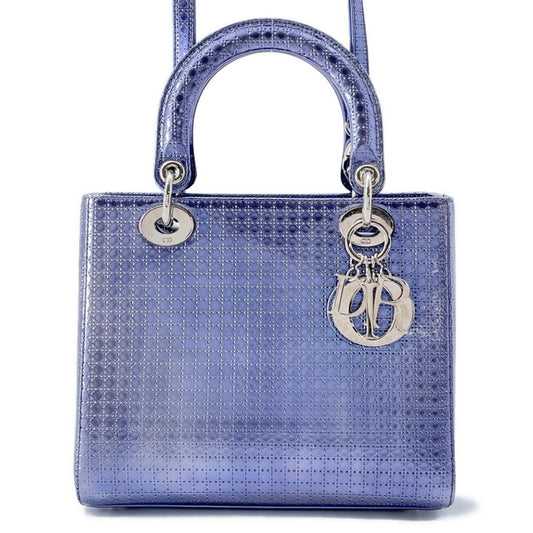 Christian Dior Metallic Purple Leather Handbag Rovelle Bags