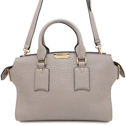 Burberry Gray Leather Handbag Shoulder Bag ( )