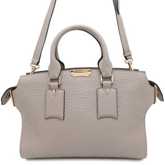 Burberry Gray Leather Handbag Shoulder Bag ( )