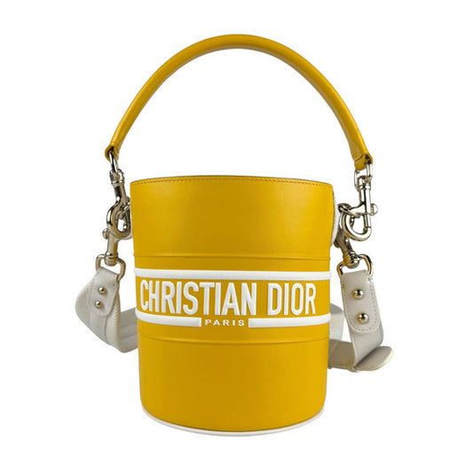 Christian Dior White Yellow Leather Handbag Shoulder Bag Rovelle Bags