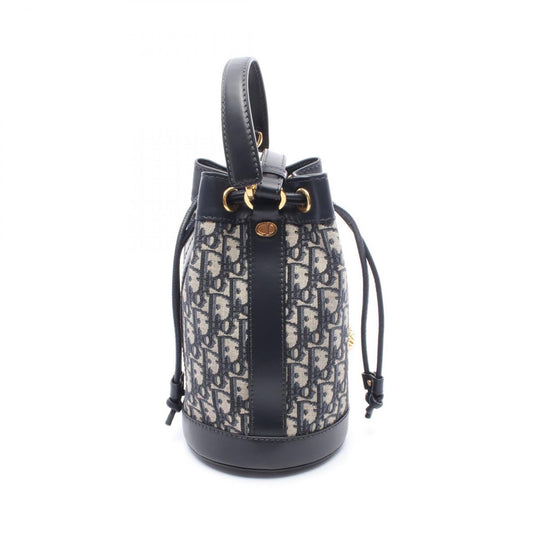 Christian Dior Gray Navy Canvas Leather Backpack Rovelle Bags