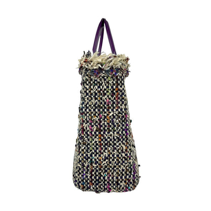 Christian Dior Multi-Color Purple Tweed Leather Handbag Shoulder Bag Rovelle Bags