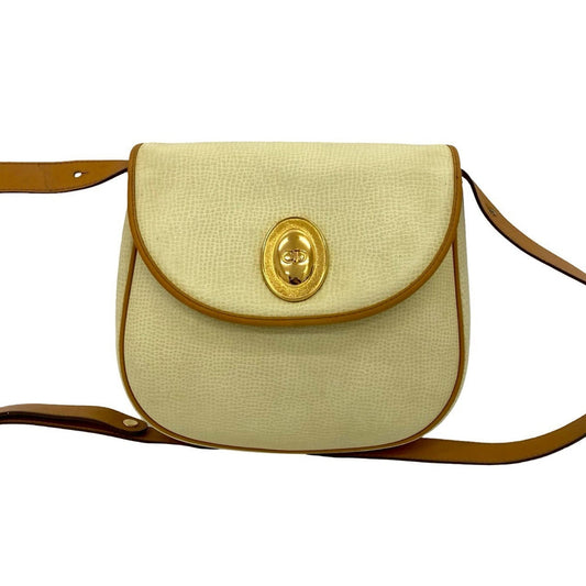 Christian Dior Brown White Leather Pochette Shoulder Bag Rovelle Bags