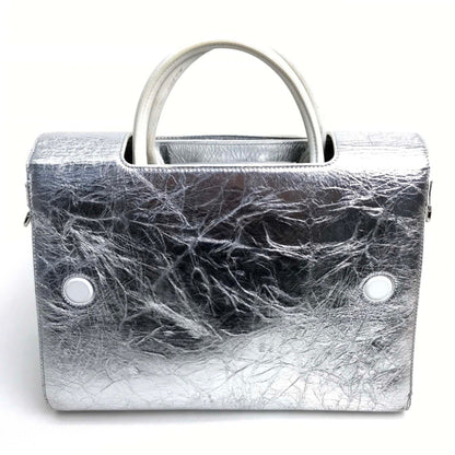 Christian Dior Silver Leather Handbag Leather Rovelle Bags