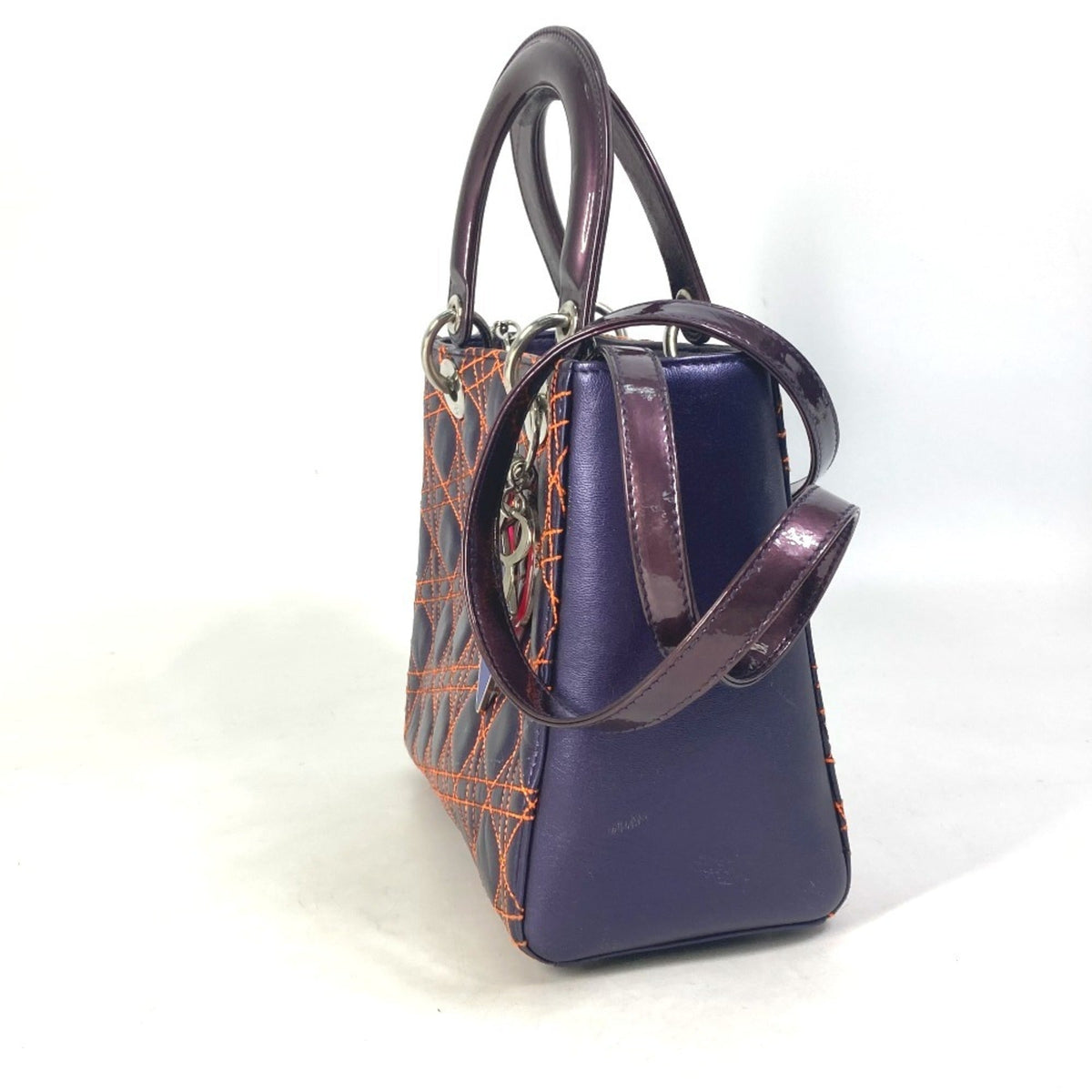 Christian Dior Orange Purple Leather Handbag Shoulder Bag Rovelle Bags