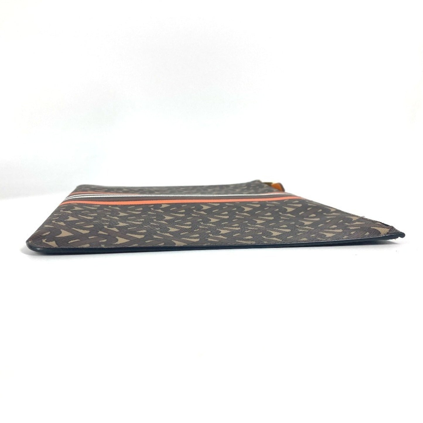 Burberry Brown Orange Leather Clutch Bag Pouch ( )