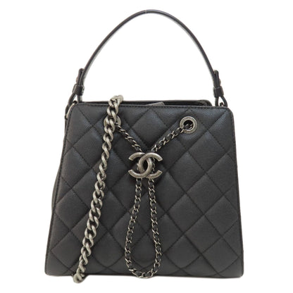 Chanel CC Bucket Matelasse Handbag Caviar Skin Women's Rovelle Bags