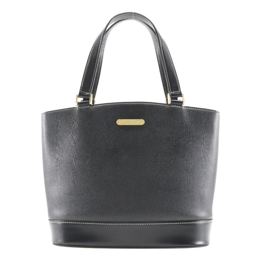 Burberry Black Leather Handbag Tote Bag ( )
