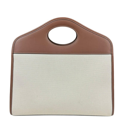 Burberry Beige Brown Canvas Leather Shoulder Bag ( )