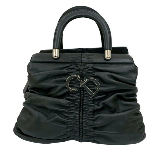 Christian Dior Black Leather Handbag Tote Bag Style 9 Rovelle Bags