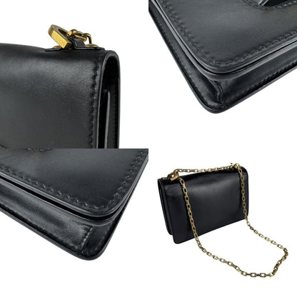 Christian Dior Black Gold Leather Metal Shoulder Bag Rovelle Bags