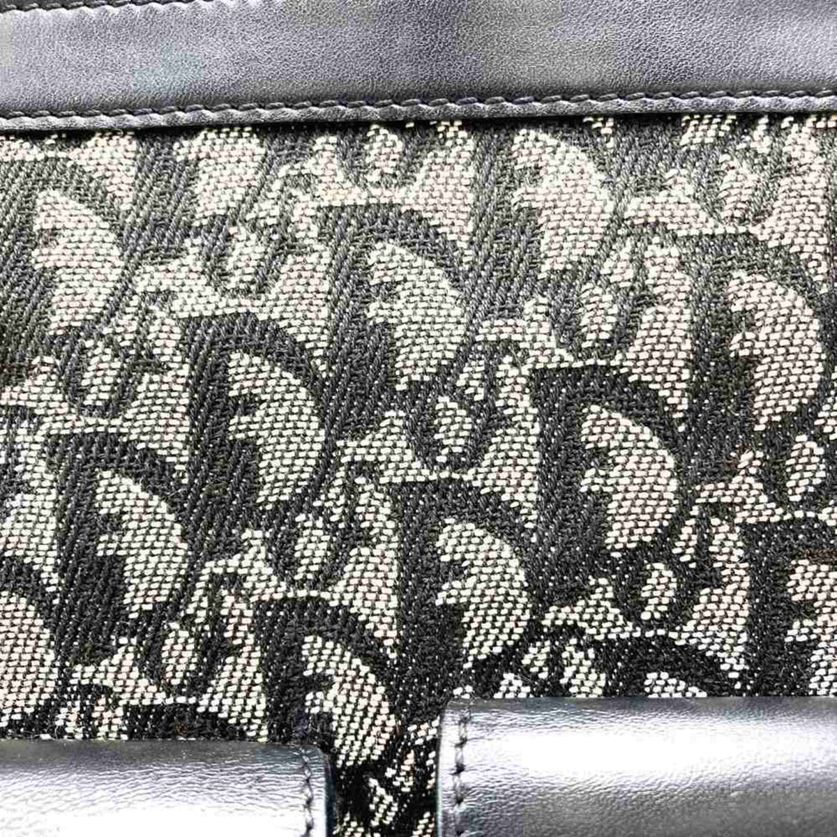 Christian Dior Black Canvas Leather Handbag Tote Bag Leather Rovelle Bags