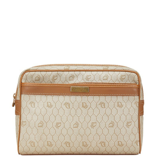 Christian Dior Beige Brown Pvc Leather Clutch Bag Rovelle Bags