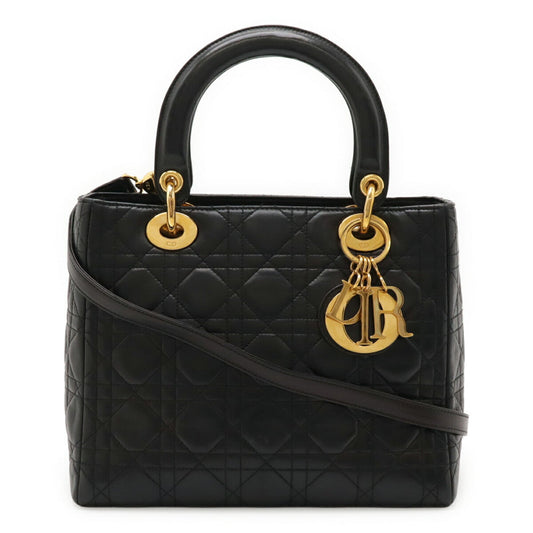 Christian Dior Black Leather Handbag Tote Bag Style 4 Rovelle Bags