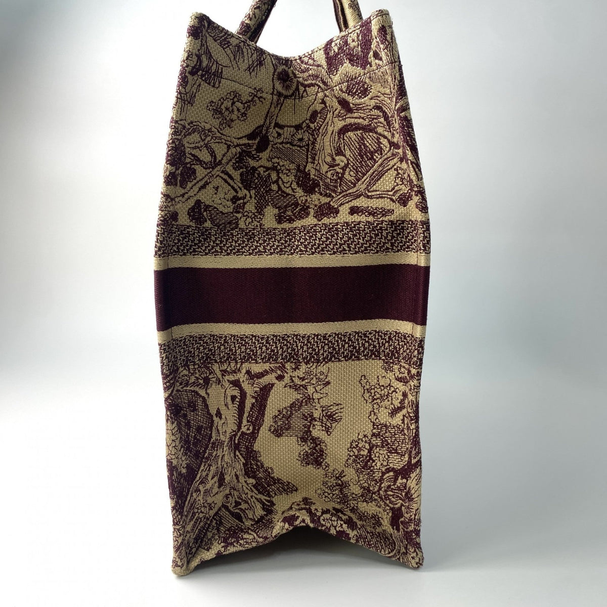 Christian Dior Bordeaux Brown Red Color Canvas Tote Bag Rovelle Bags