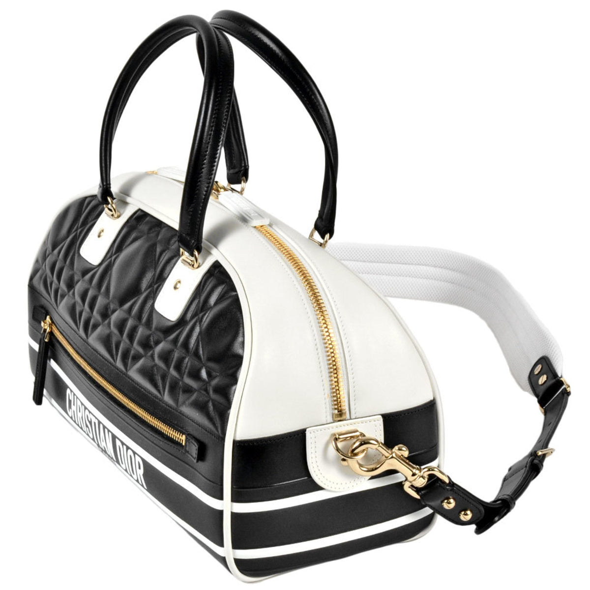 Christian Dior Black White Leather Handbag Style 4 Rovelle Bags