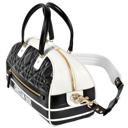 Christian Dior Black White Leather Handbag Style 4 Rovelle Bags