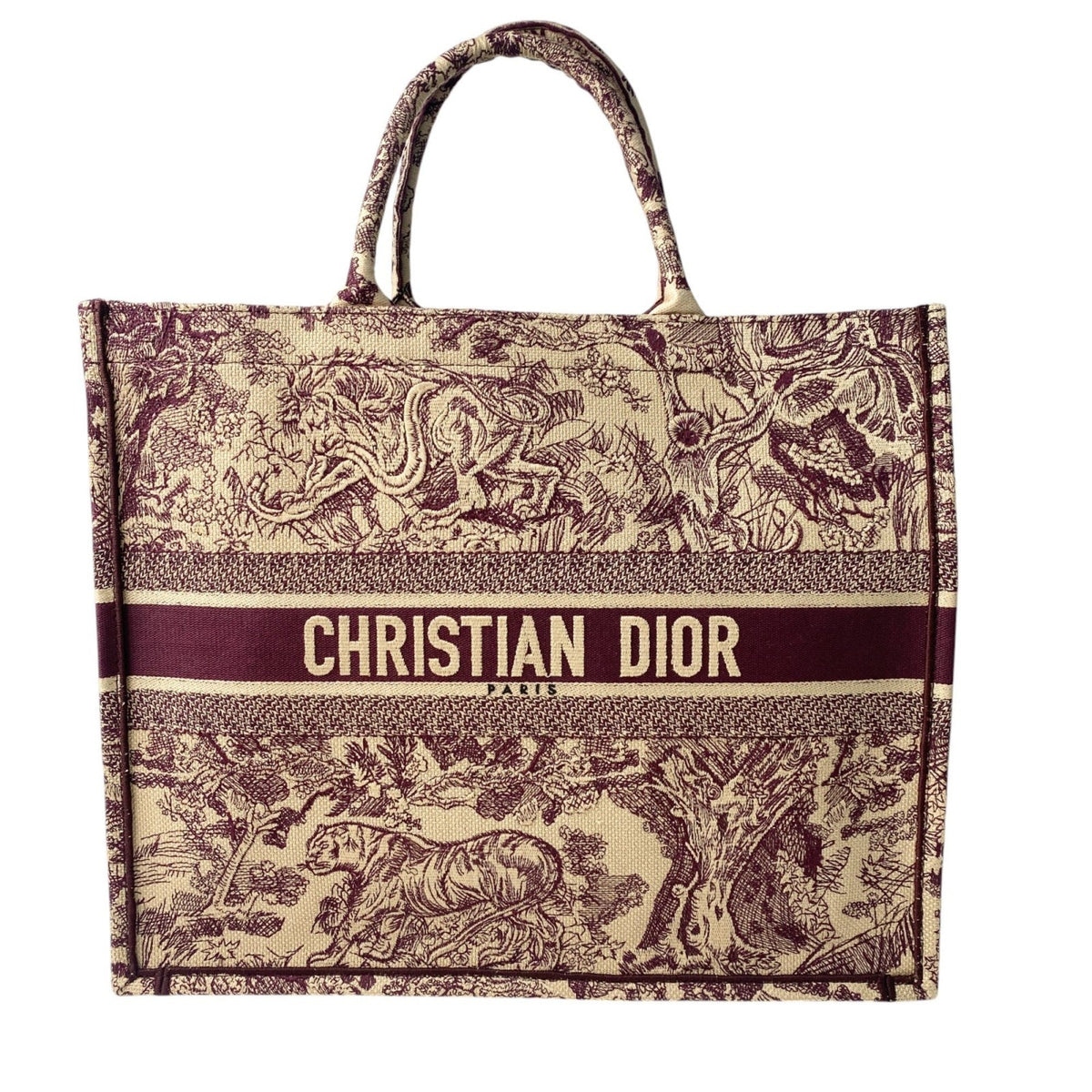 Christian Dior Bordeaux Brown Red Color Canvas Tote Bag Rovelle Bags