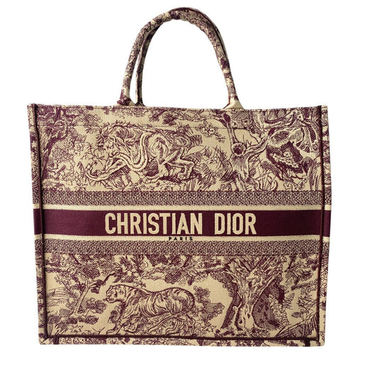 Christian Dior Bordeaux Brown Red Color Canvas Tote Bag Rovelle Bags