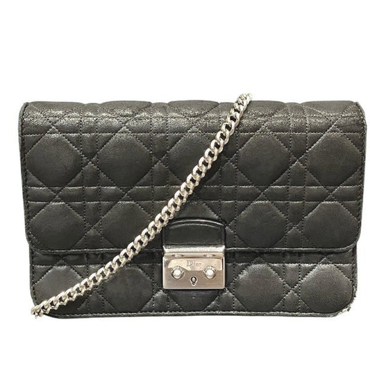 Christian Dior Black Leather Shoulder Bag Style 24 Rovelle Bags