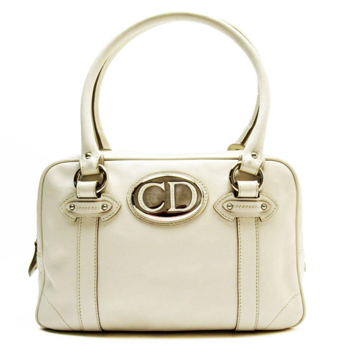 Christian Dior Ivory Leather Handbag Leather Rovelle Bags