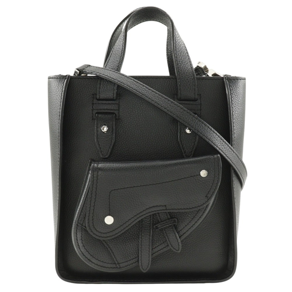 Christian Dior Black Leather Handbag Shoulder Bag Tote Bag Leather Rovelle Bags