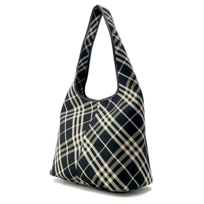 Burberry Black Ivory Canvas Shoulder Bag Tote Bag ( )
