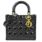 Christian Dior Black Patent Leather Handbag Shoulder Bag Leather Rovelle Bags