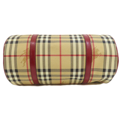 Burberry Beige Red Color Pvc Handbag ( )