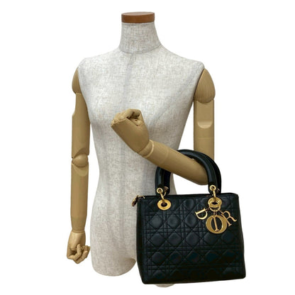 Christian Dior Black Leather Handbag Tote Bag Leather Rovelle Bags