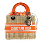 Christian Dior Neon Orange Straw Leather Canvas Handbag Shoulder Bag Rovelle Bags