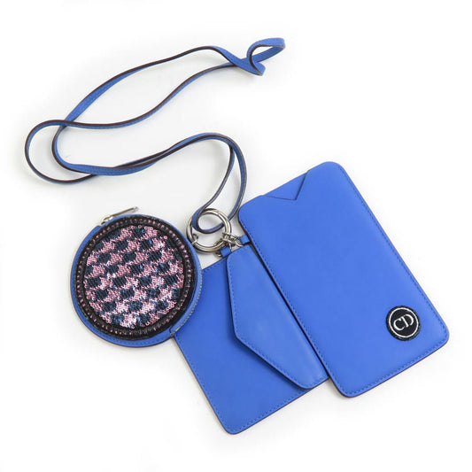 Christian Dior Blue Purple Leather Pouch Rovelle Bags