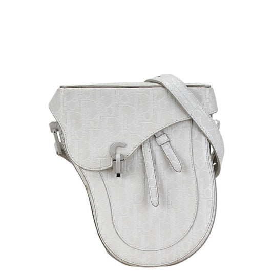 Christian Dior White Leather Saddle Bag Shoulder Bag Rovelle Bags