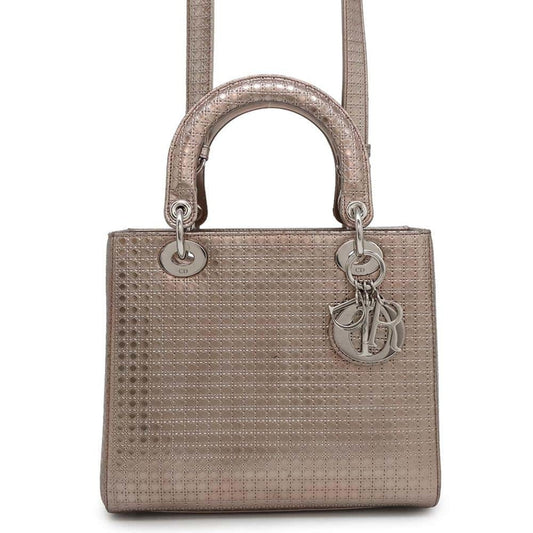 Christian Dior Metallic Pink Leather Handbag Shoulder Bag Rovelle Bags