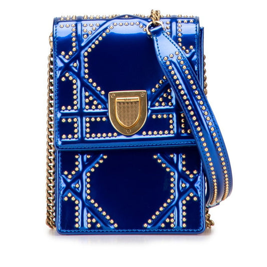 Christian Dior Blue Leather Shoulder Bag Style 4 Rovelle Bags