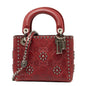 Christian Dior Lady Dior Red Color Leather Handbag Shoulder Bag Rovelle Bags