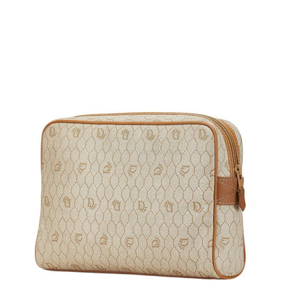Christian Dior Beige Brown Pvc Leather Clutch Bag Rovelle Bags