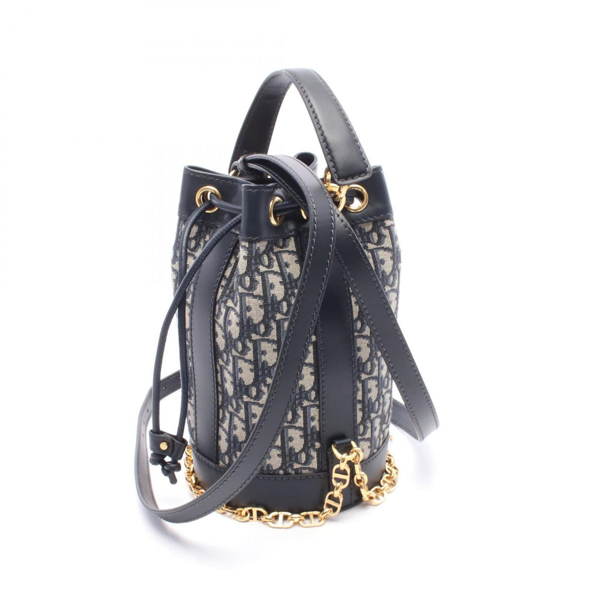 Christian Dior Gray Navy Canvas Leather Backpack Rovelle Bags